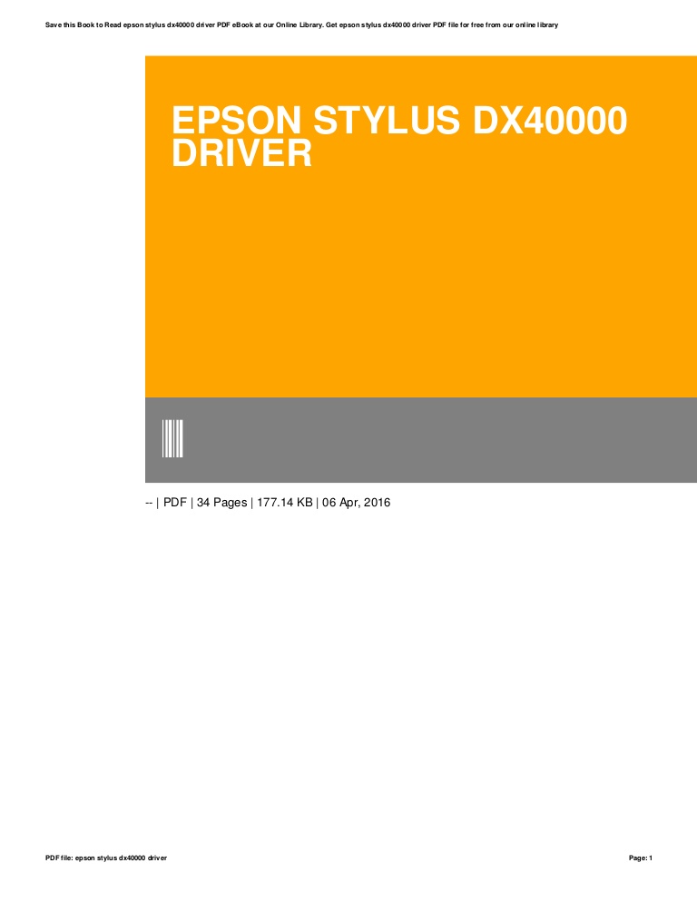 Epson stylus dx 4000 software download